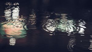 Превью обои вода, капли, круги, размытие