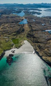 Превью обои вода, острова, земля, вид сверху