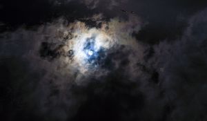 Превью обои вода, отражение, луна, облака
