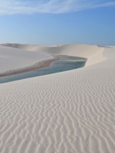 Превью обои вода, пустыня, дюны, песок, природа