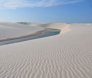 Превью обои вода, пустыня, дюны, песок, природа