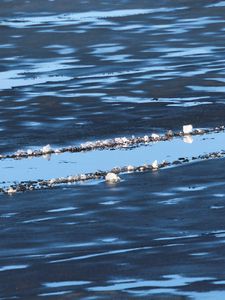 Превью обои вода, река, лед, рельеф, синий