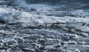 Превью обои вода, река, лед, рельеф, осколки