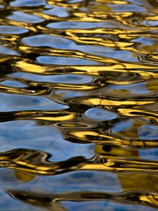 Превью обои вода, рябь, блики, темный