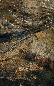Превью обои вода, рябь, камни, искажение