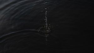 Превью обои вода, волны, брызги, капли, черный