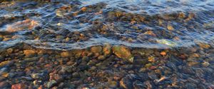 Превью обои вода, волны, камни, прозрачный, природа