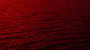 Превью обои вода, волны, красный, темный