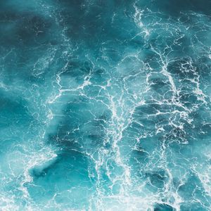 Превью обои вода, волны, море, поверхность, синий