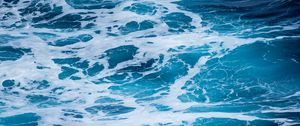 Превью обои вода, волны, пена, прибой, поверхность