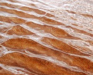 Превью обои вода, волны, песок, дно