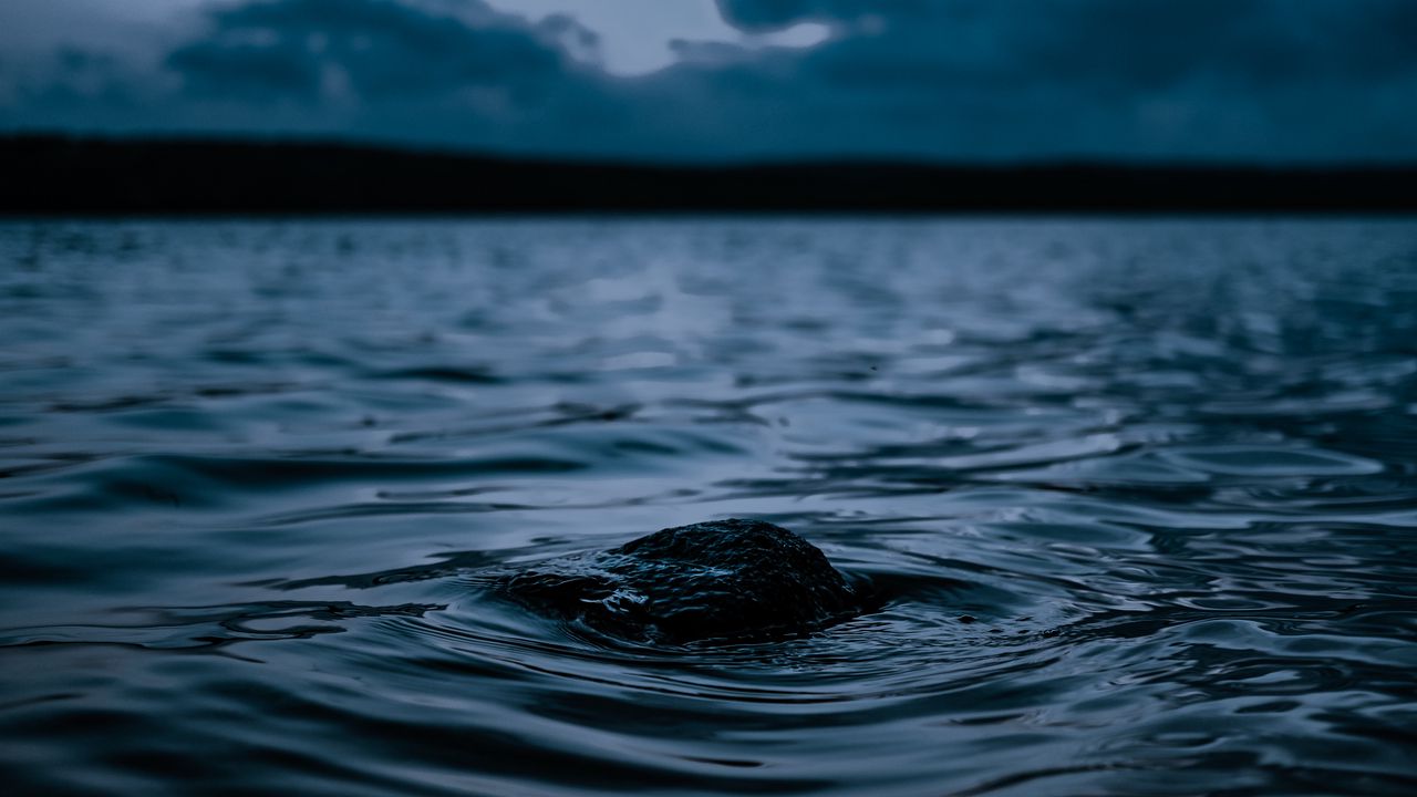 Обои вода, волны, рябь, темный, поверхность