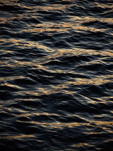 Превью обои вода, волны, рябь, черный