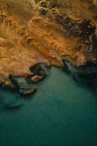 Превью обои вода, земля, вид сверху, побережье, море