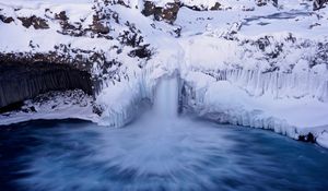 Превью обои водопад, айсберг, снег, лед