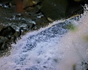 Превью обои водопад, брызги, капли