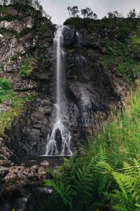 Превью обои водопад, брызги, вода, камни, скала