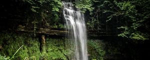 Превью обои водопад, деревья, мох, пейзаж