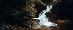 Превью обои водопад, длинная выдержка, камни, пейзаж