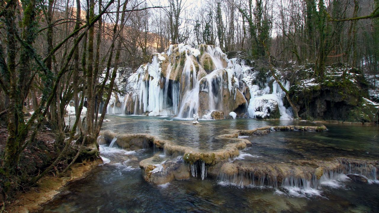 Обои водопад, франция, cascade des truffes les planches, природа