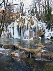 Превью обои водопад, франция, cascade des truffes les planches, природа