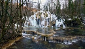 Превью обои водопад, франция, cascade des truffes les planches, природа