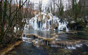 Превью обои водопад, франция, cascade des truffes les planches, природа