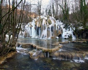 Превью обои водопад, франция, cascade des truffes les planches, природа