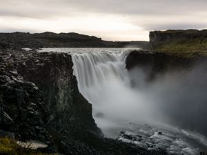 Превью обои водопад, исландия, природа, пейзаж