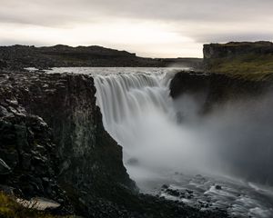 Превью обои водопад, исландия, природа, пейзаж