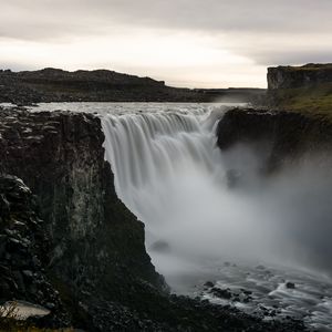 Превью обои водопад, исландия, природа, пейзаж