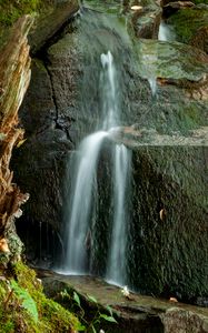 Превью обои водопад, камень, скала