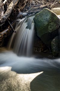 Превью обои водопад, камни, длинная выдержка, природа, пейзаж