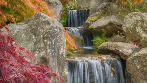 Превью обои водопад, камни, каскад, природа