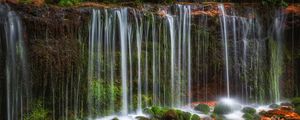 Превью обои водопад, камни, пейзаж, природа, мокрый