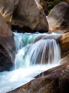 Превью обои водопад, камни, пейзаж, природа