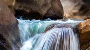 Превью обои водопад, камни, пейзаж, природа