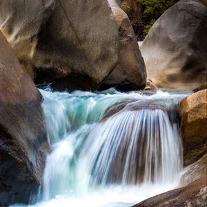 Превью обои водопад, камни, пейзаж, природа