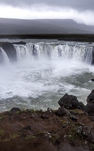 Превью обои водопад, камни, природа, пейзаж