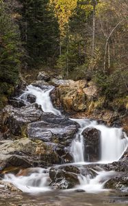 Превью обои водопад, камни, природа, вода, длинная выдержка