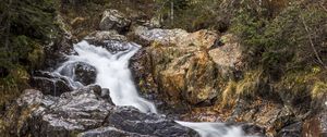 Превью обои водопад, камни, природа, вода, длинная выдержка