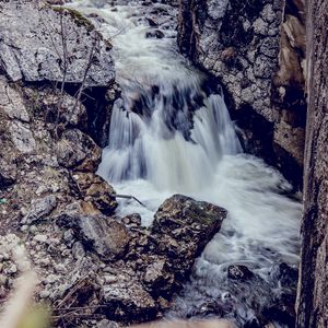 Превью обои водопад, камни, река, течение