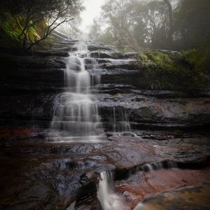 Превью обои водопад, камни, скалы, пейзаж