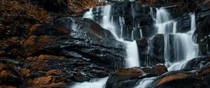 Превью обои водопад, камни, вода, поток, скалы