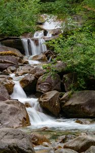 Превью обои водопад, камни, вода