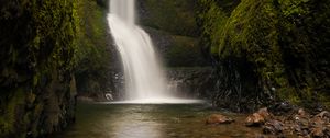 Превью обои водопад, камни, вода, дно
