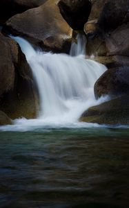 Превью обои водопад, камни, вода, природа