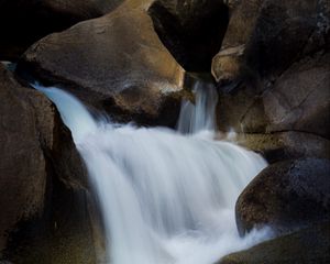 Превью обои водопад, камни, вода, природа
