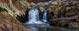 Превью обои водопад, камни, вода, пена, природа