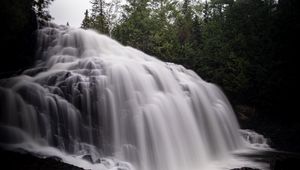 Превью обои водопад, каскад, долгая выдержка, природа